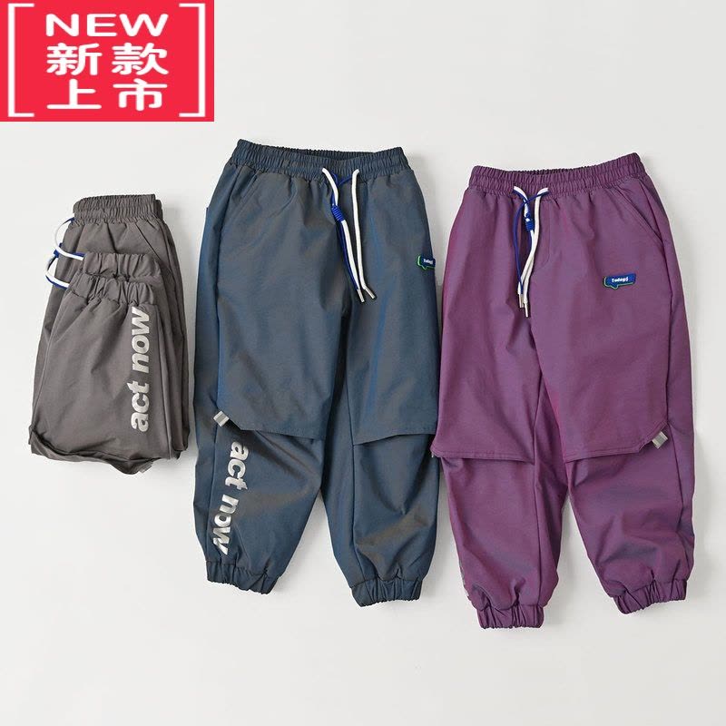 可莉允儿童水晶绒保暖棉裤 男童女童加绒束脚裤 中大童工装裤 冬款童装保暖裤图片