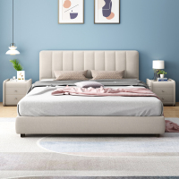 兰秀家居 床 布艺床北欧双人床1.8米2m简约现代 布床可拆洗软靠实木储物婚床