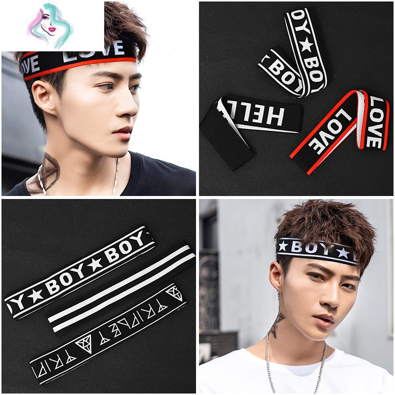 发带男士潮男运动篮球发箍街头潮人健身发卡吸汗止汗导汗发饰束发你