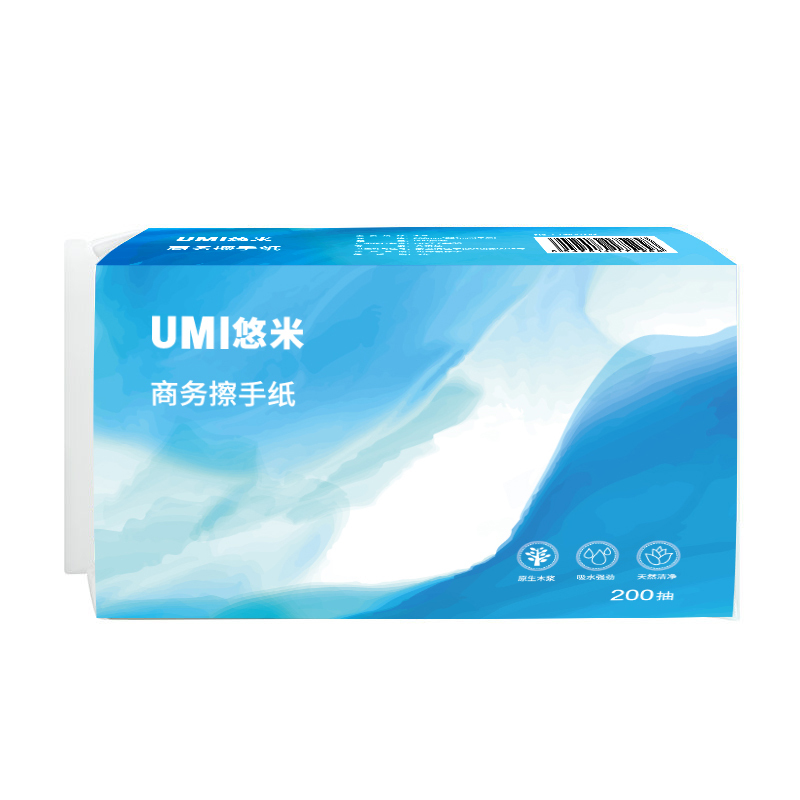 悠米(UMI)C06002W单层三折 商务擦手纸 200抽 20包/箱(1箱装)高清大图