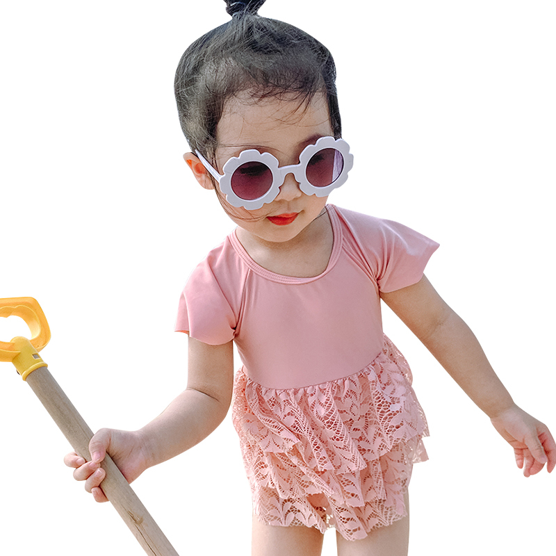 儿童泳衣女童小女孩可爱裙式游泳衣宝宝婴儿连体小童公主比基尼