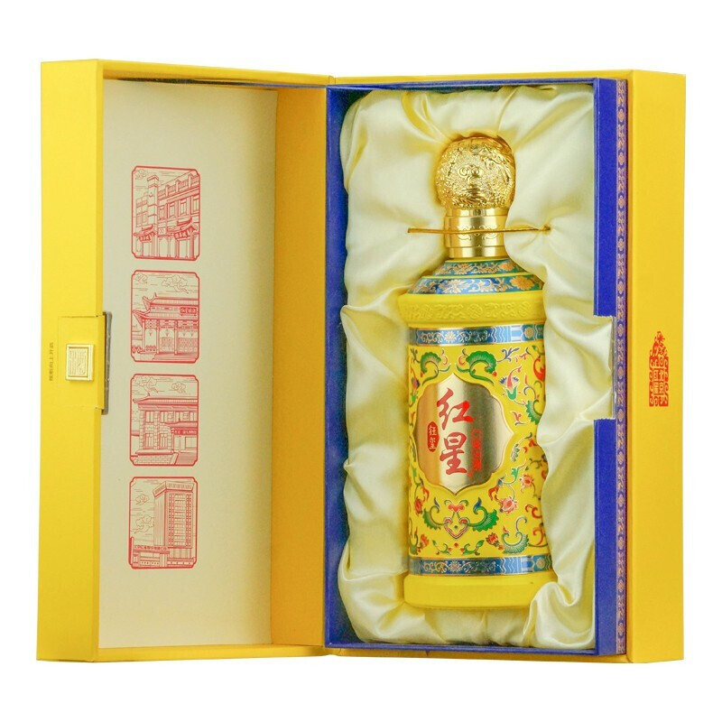 红星二锅头 钰玺龙礼盒 53度 清香型白酒 清香典范升级版 500ml*6瓶礼盒装 整箱赠礼袋