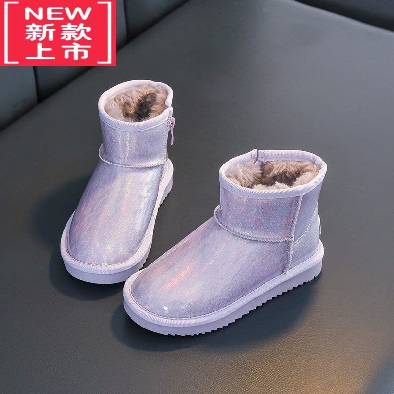 可莉允女童雪地靴2022年新款秋冬季儿童棉鞋加绒加厚女童短靴防水中大童图片