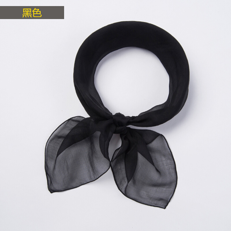 迪鲁奥(DILUAO)宝宝纯色薄款真丝小方巾儿童桑蚕丝防风围巾男童女童纱巾婴儿丝巾 黑色 小方巾65x65cm[推荐]