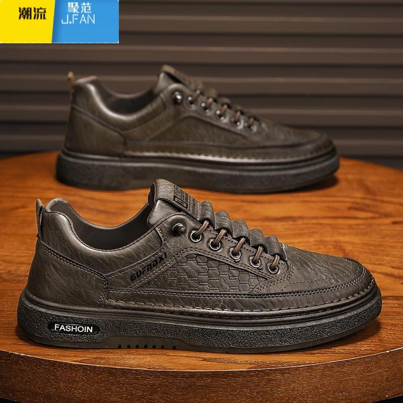 聚范黑色厨师男鞋夏季防滑防水耐磨后厨厨房工作皮鞋男士运动休闲板鞋高清大图