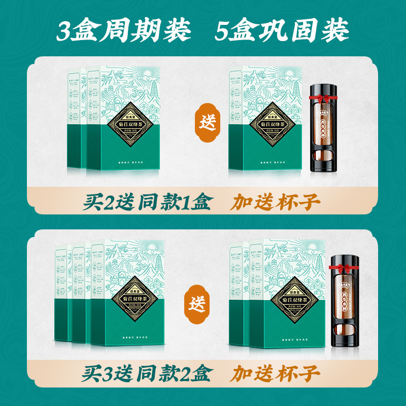 塔木金菊苣栀子茶双绛葛根茶淡竹叶茯苓百合正品花茶组合养生茶包