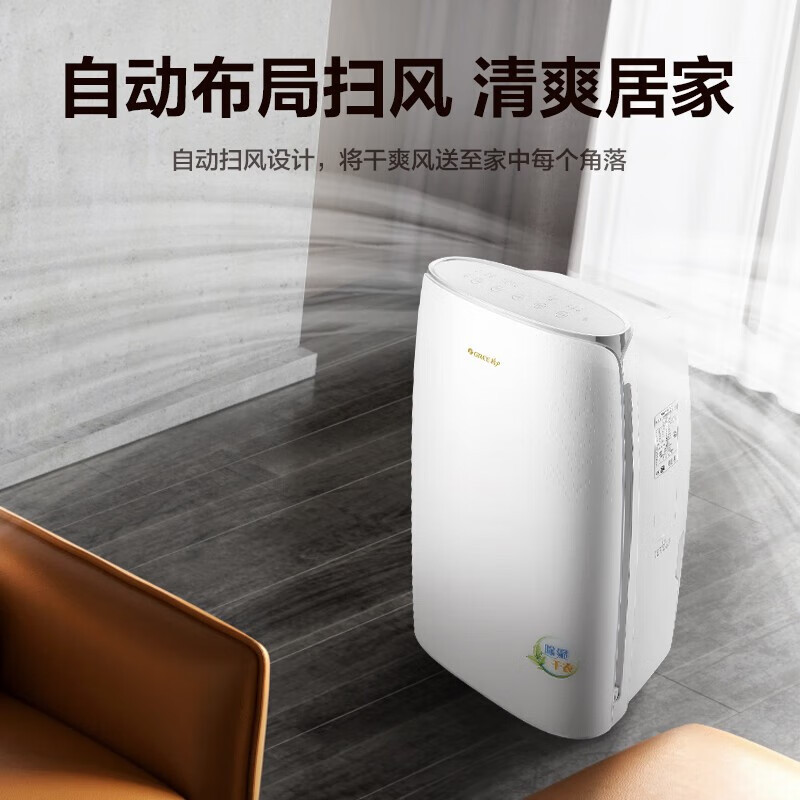 格力(GREE)抽湿机/除湿机 别墅家用卧室办公室低噪干衣除湿器20升/天 适用40平方米以内 智能数控(DH20EF)