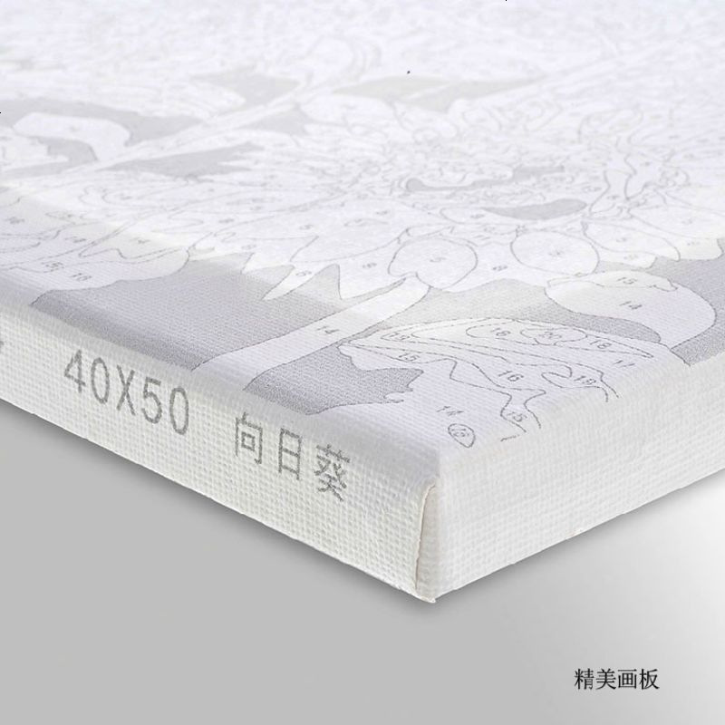diy数字油画手绘花卉客厅装饰油彩画三拼三联 红色郁金香