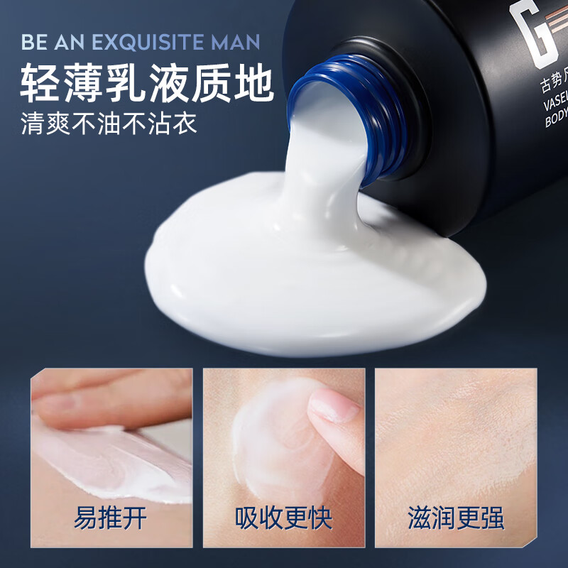 古势身体乳男士保湿补水滋润防干燥干裂留香凡士林烟酰胺润肤乳液500g高清大图