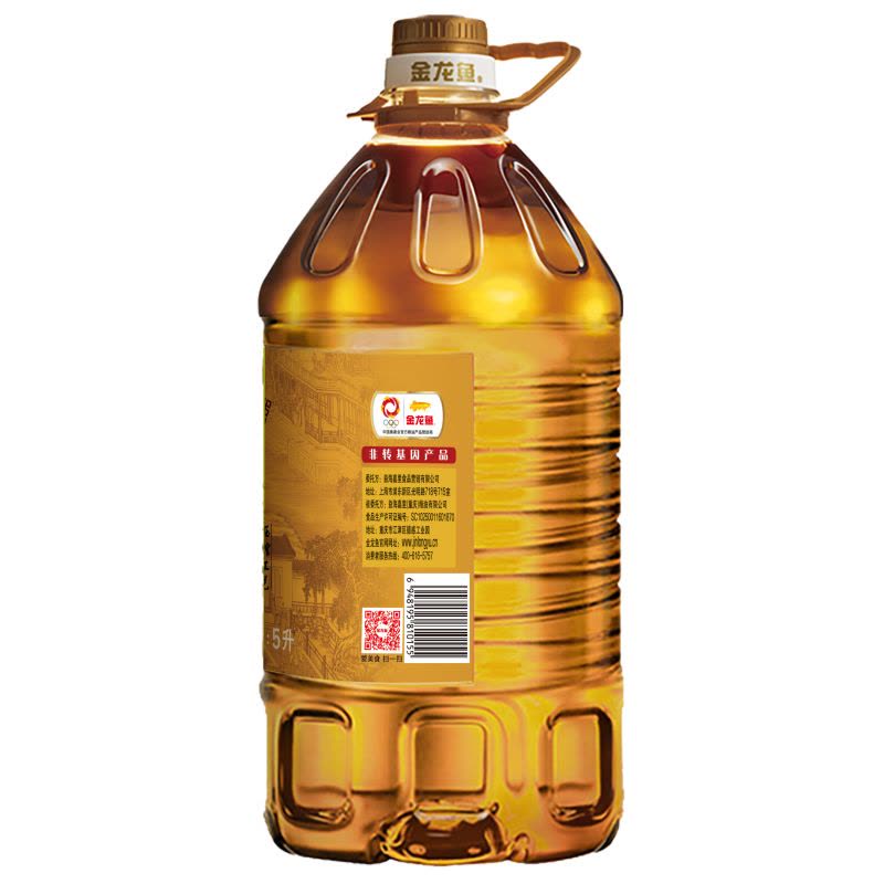 金龙鱼外婆乡小榨非转基因菜籽油5L/桶香浓物理压榨工艺地道香醇食用油精选优质油菜籽纯物理小榨工艺风味纯正地道清香图片