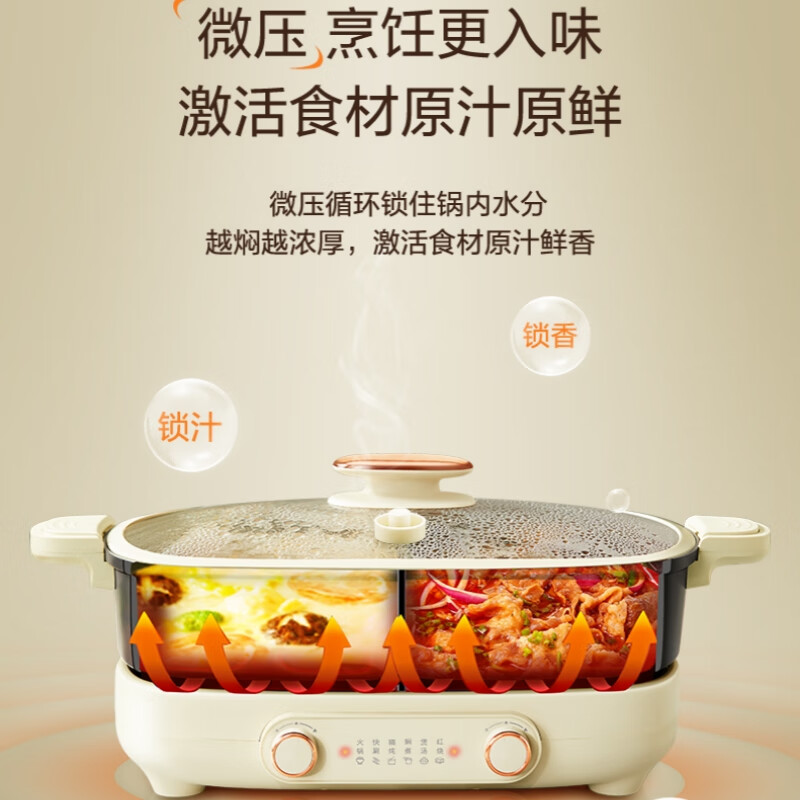 荣事达(Royalstar)欢聚双焰鸳鸯锅RHG727J高清大图