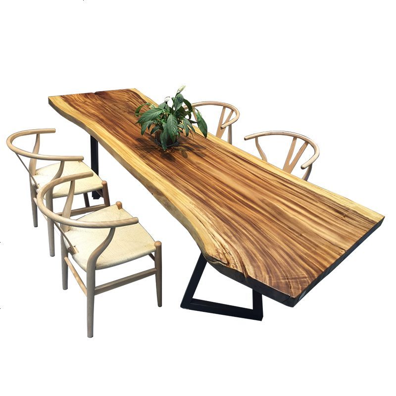 实木大板原木桌子茶桌餐桌办公老板桌书画台乌金木胡桃木奥坎巴花