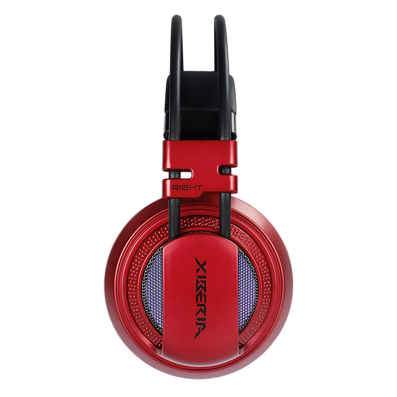西伯利亚(XIBERIA)V10 电竞游戏耳机头戴式7.1声道重低音7彩发光电脑有线耳机耳麦 红色