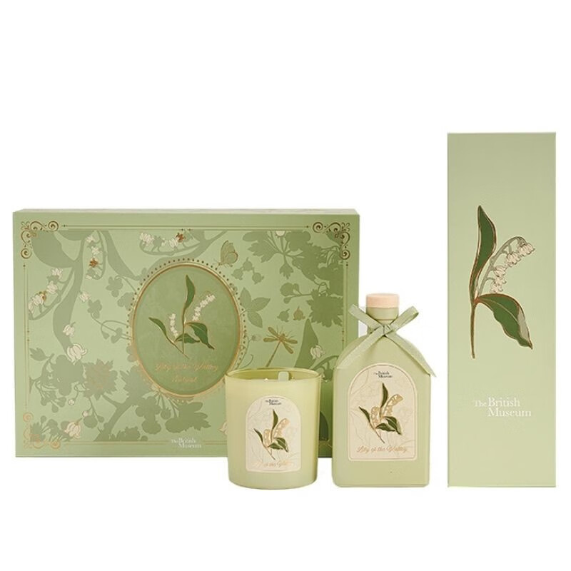 大英博物馆欧洲文化艺术系列铃兰无火香薰蜡烛香氛精美礼盒营造宁静氛围精选天然香料持久留香