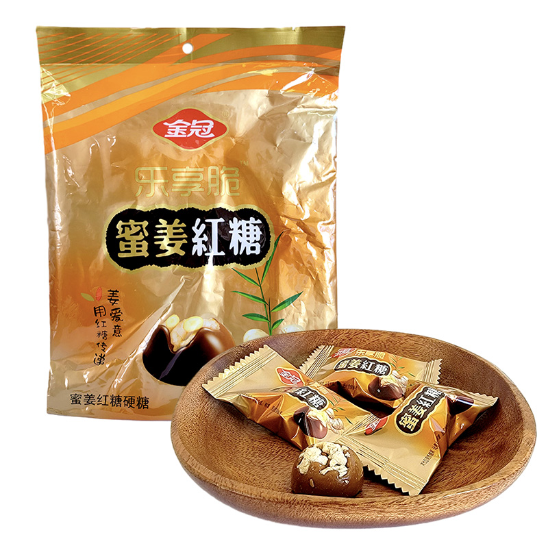 金冠糖果金冠乐享脆蜜姜红糖硬糖结婚喜糖夹心糖袋装428g 蜜姜红糖*2袋 428g