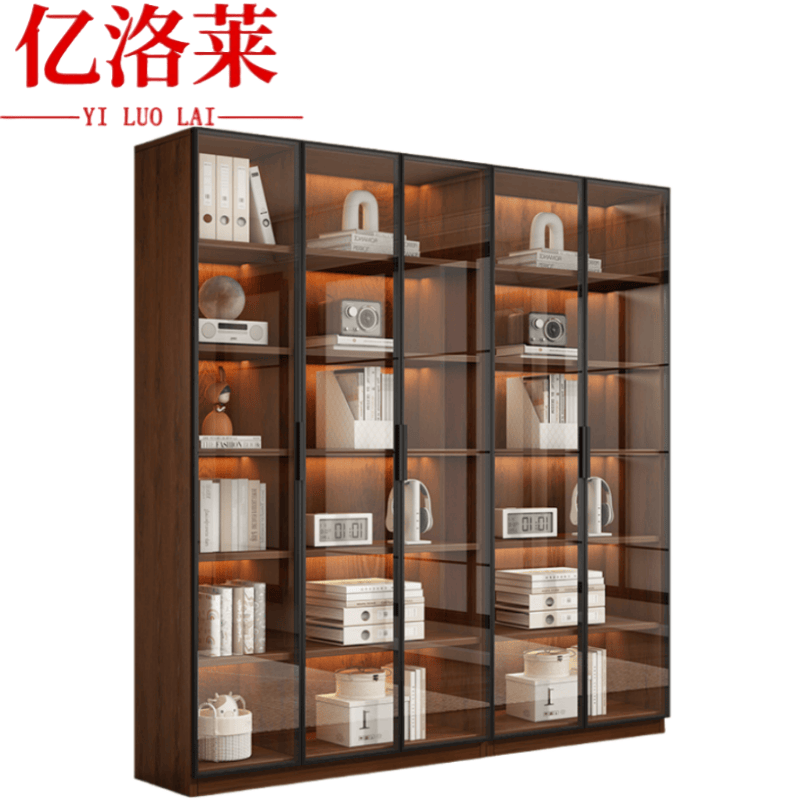 亿洛莱 五门书柜 200*32*200cm 个高清大图