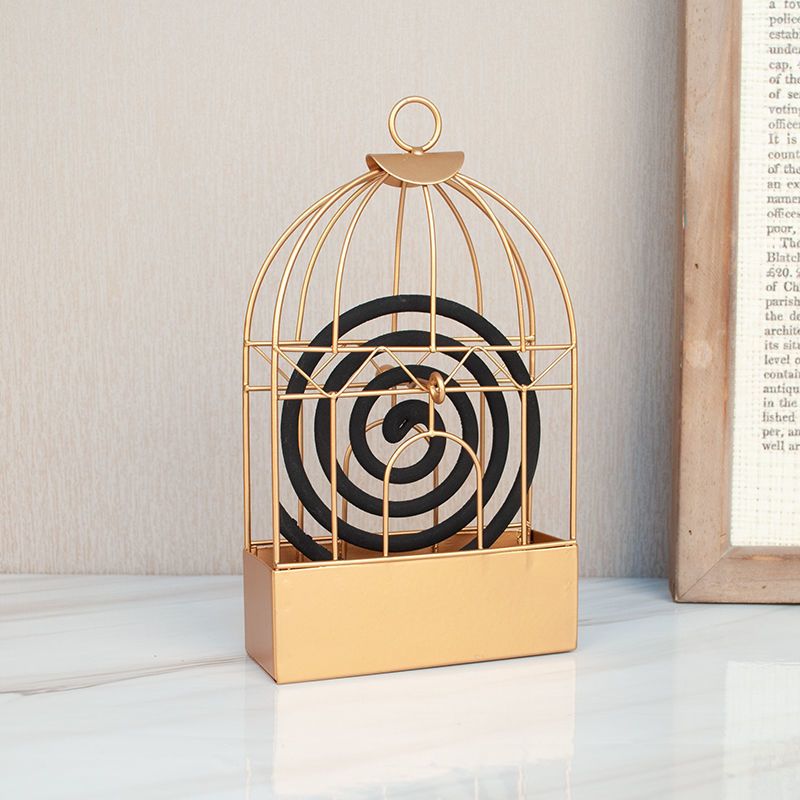 蚊香架家用创意鸟笼檀香架子托熏香蚊香盘托蚊香炉盘香支架接灰盘