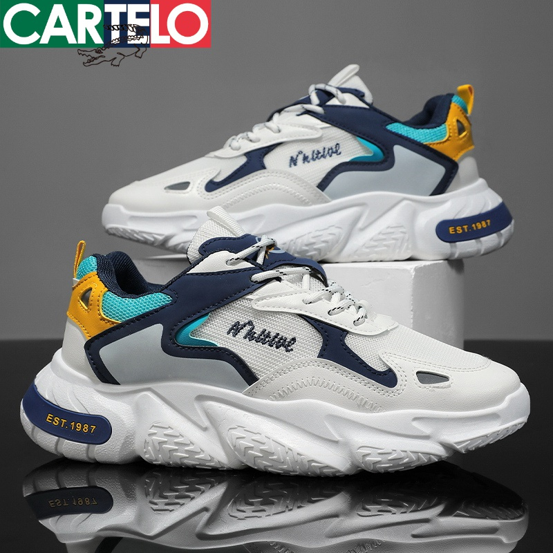 线下专柜同款卡帝乐鳄鱼cartelo新款舒适老爹鞋潮流男士时尚运动鞋