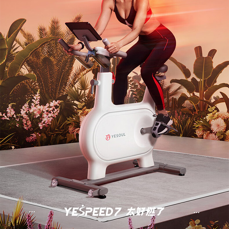 野小兽动感单车自发电智能调阻安心稳定骑行高回弹坐垫白色M2M高清大图