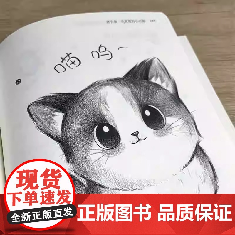 新书 铅笔素描如此简单 Q萌小动物 成人初学者入门到精通零基础自学绘画技法 素描速写范画动物风景静物步骤图解教程临摹高清大图