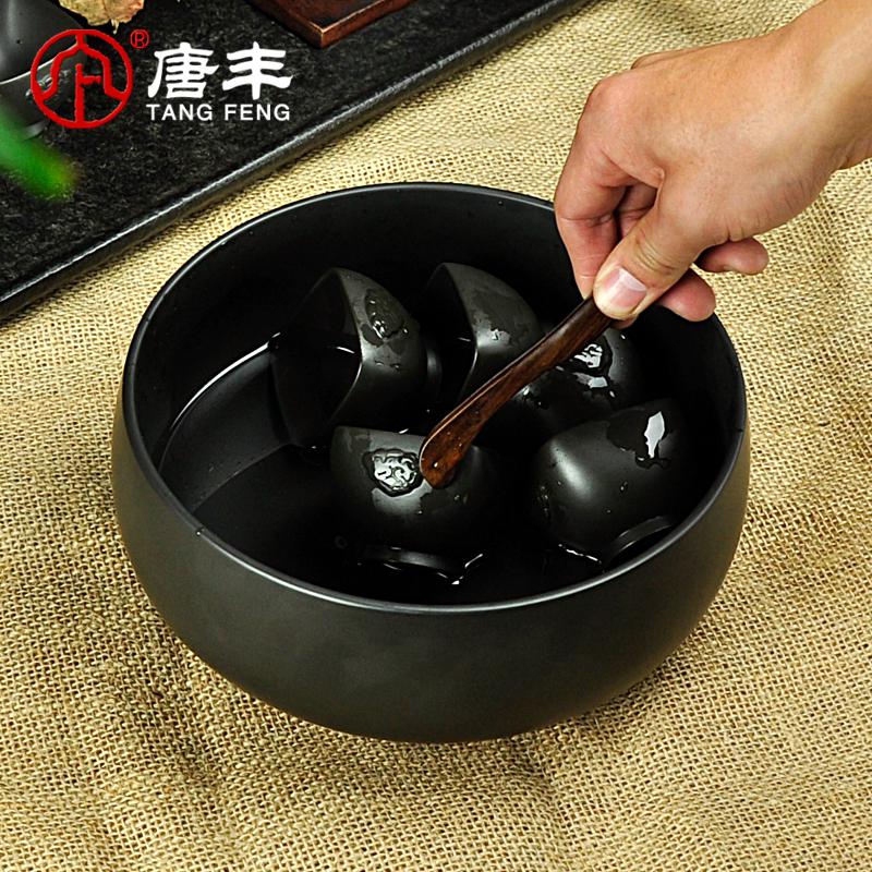 家柏饰(CORATED)紫砂黑泥大号茶洗大茶碗杯洗水洗茶杯茶盆功夫茶具茶道零配Z高清大图