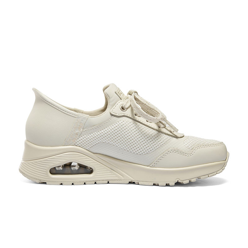 Skechers 舒适百搭 透气减震 低帮 跑步鞋 女款 白色 177111-OFWT