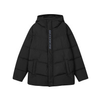 SKECHERS斯凯奇男女同款冬季梭织短款羽绒保暖外套L423U082-0018