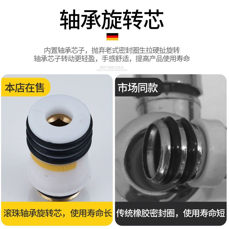[冷热]罗马面盆 黄铜/送进水管 面盆水龙头冷热全铜卫生间家用台上盆洗脸盆洗手池龙头单冷