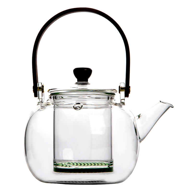 侧把玻璃煮茶款 落笙蒸茶煮茶壶器电陶炉耐热玻璃过滤提梁烧水壶蒸汽黑茶家用茶具