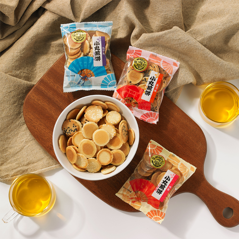 徐福记小丸煎饼饼干鸡蛋白芝麻黑芝麻混合口味500g