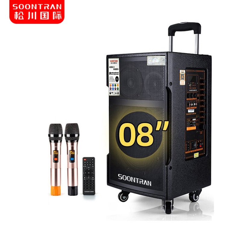 山水(SANSUI) 升级松川SG3-08 户外音响广场舞音箱移动拉杆舞台专业音箱大功率无线蓝牙话筒木质音响8英寸高清大图