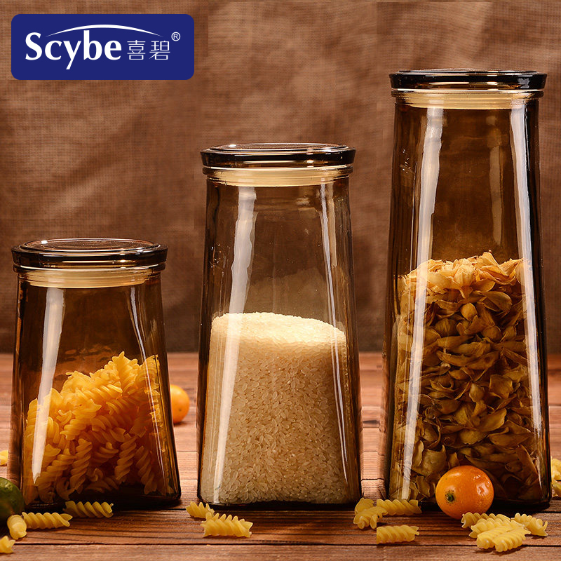 [Scybe]喜碧博纳玻璃瓶玻璃密封罐储物罐茶叶罐粮食罐奶粉罐干果罐