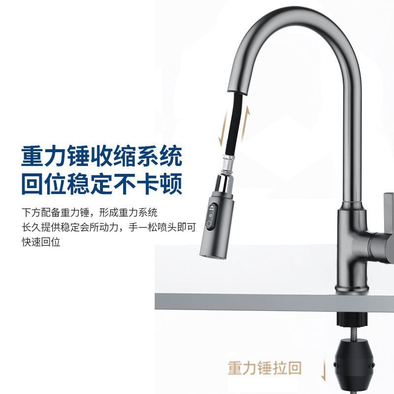 SEREN HOME赛恩卫浴厨房抽拉龙头全铜主体多功能切片出水简约款