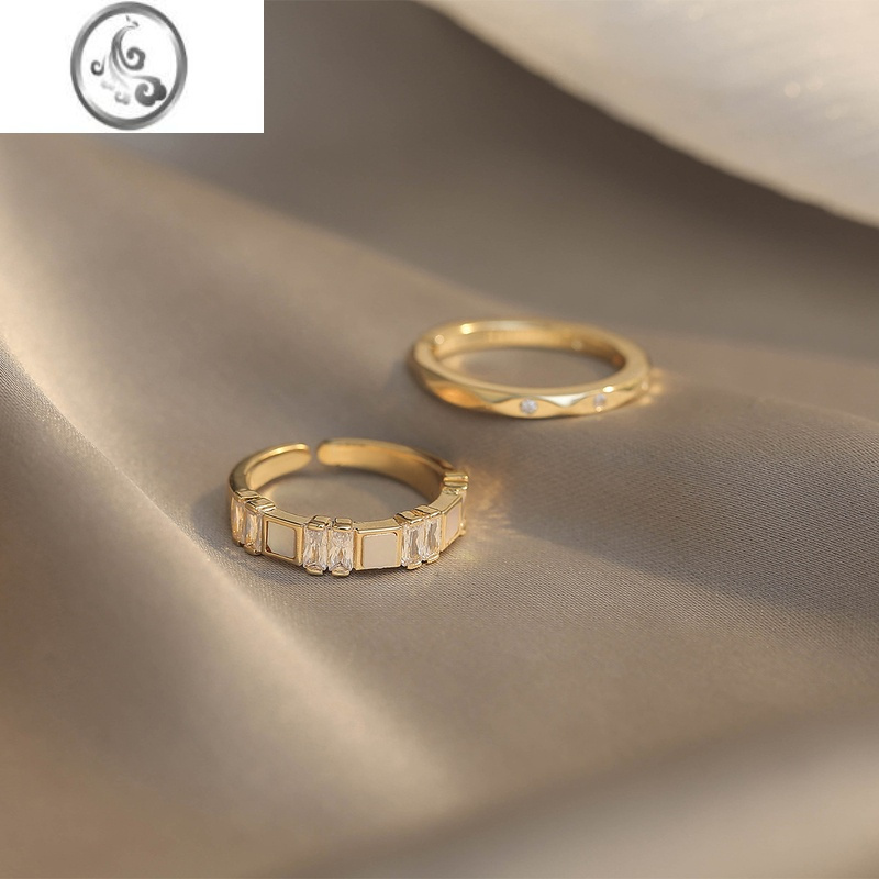 jimi锆石素圈戒指2023年新款潮网红女轻奢小众开口食指戒闺蜜指环