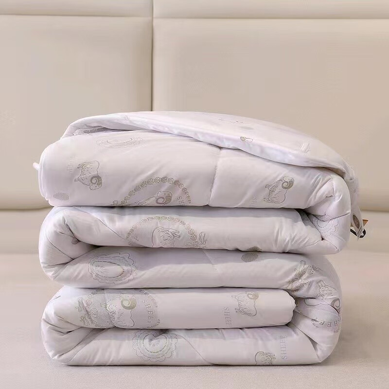 悠梦嘉居 鄂尔多斯臻品羊毛被高密度防羽布防钻毛无异味100%优质水洗羊毛 200*230cm YB-12910高清大图