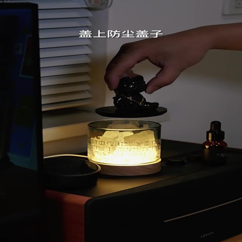 大英博物馆 安德森猫和她的朋友们系列晶石香薰灯摆件香氛礼盒高清大图