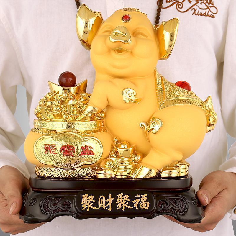 猪摆件金猪生肖猪工艺品开红礼品新年本命年吉祥物猪年_324_126_235