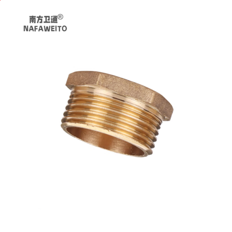南方卫通 全铜加厚内外丝堵头 管帽 内外丝闷头 丝堵 管堵6分外丝高清大图