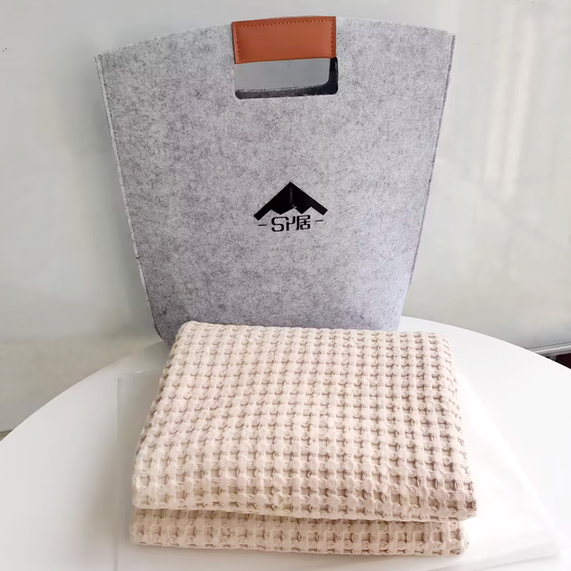 三人居华夫格披肩毯盖毯SRJ40240/条高清大图