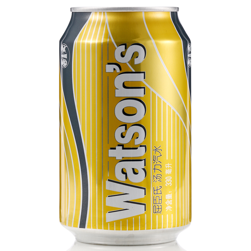 屈臣氏(Watsons) 苏打气泡水330ml*24罐整箱装 无糖0卡路里气泡水调酒含气易拉罐饮料