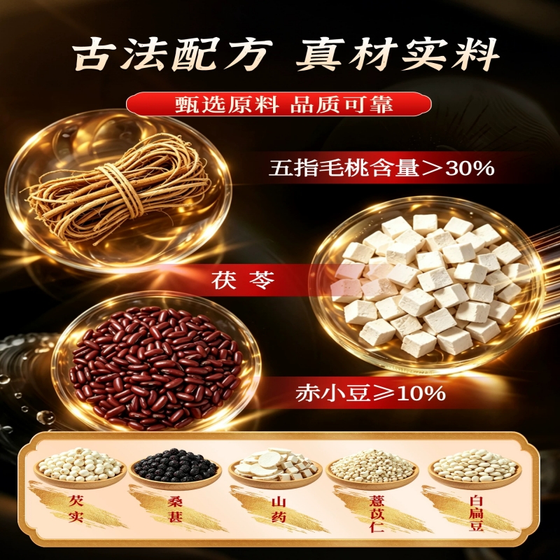 拍1发2 同仁堂 五指毛桃茯苓手工熬制蜂蜜养生膏薏苡仁芡实赤小豆茶养生茶饮官方正品高清大图