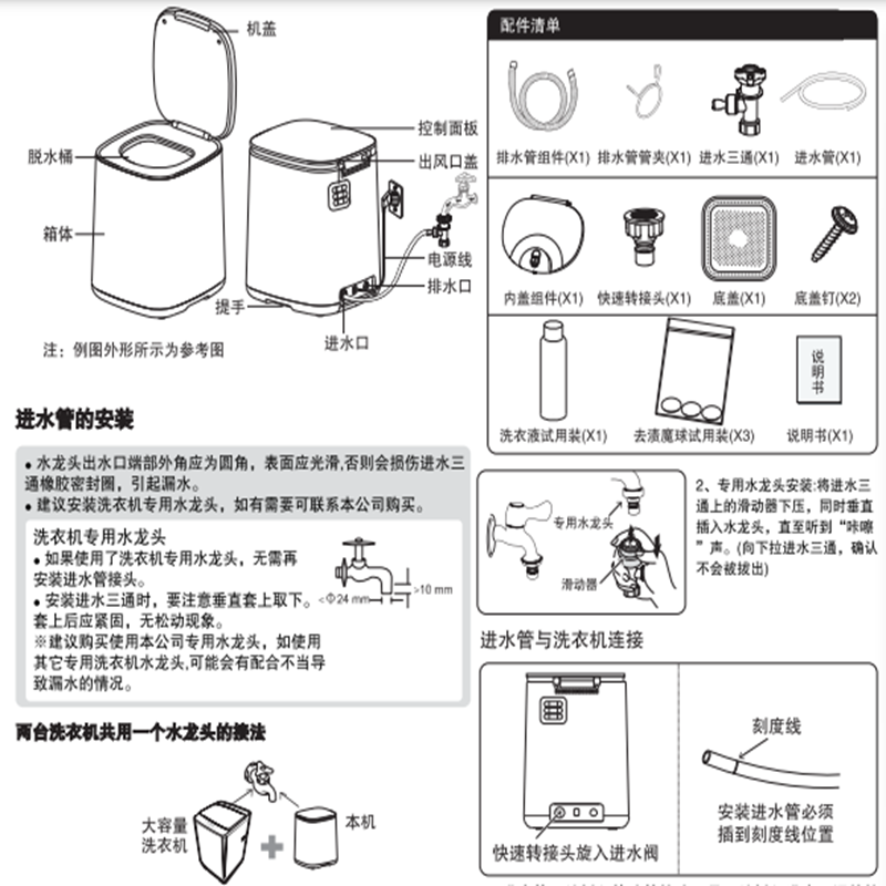 松下波轮洗衣干衣机XQB05-AW05C