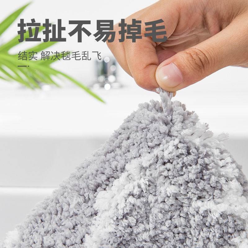 嘉创优品 卡通地垫门垫地毯卧室门口卫生间浴室防滑垫家用进门脚垫卫浴垫子 60*90CM[微笑熊-厚款长毛]高清大图