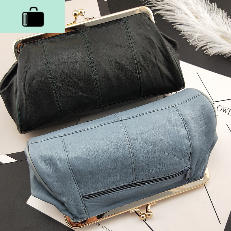 新款女士长款手拿包简约短款钱包搭扣包手机口金包卡包色NEW LAKE高清大图