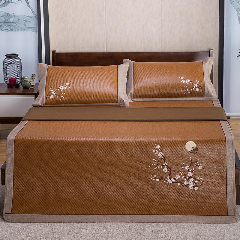 藤席凉席三件套1.8m床1.5米席可折叠夏季双人空调软席子_1_496高清大图