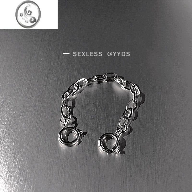 JiMiyyds 银色可拆卸延长链项链ins简约百搭手链加长链冷淡风diy配饰图片