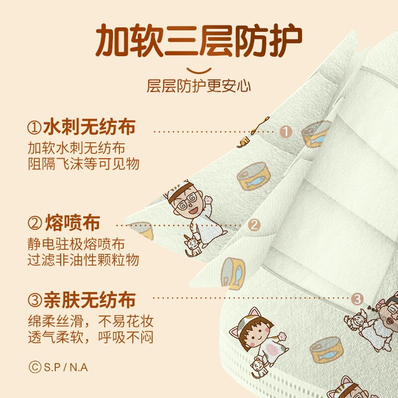 英科医疗 樱桃小丸子 一次性成人防护口罩 猫猫款 独立包装 20只/盒