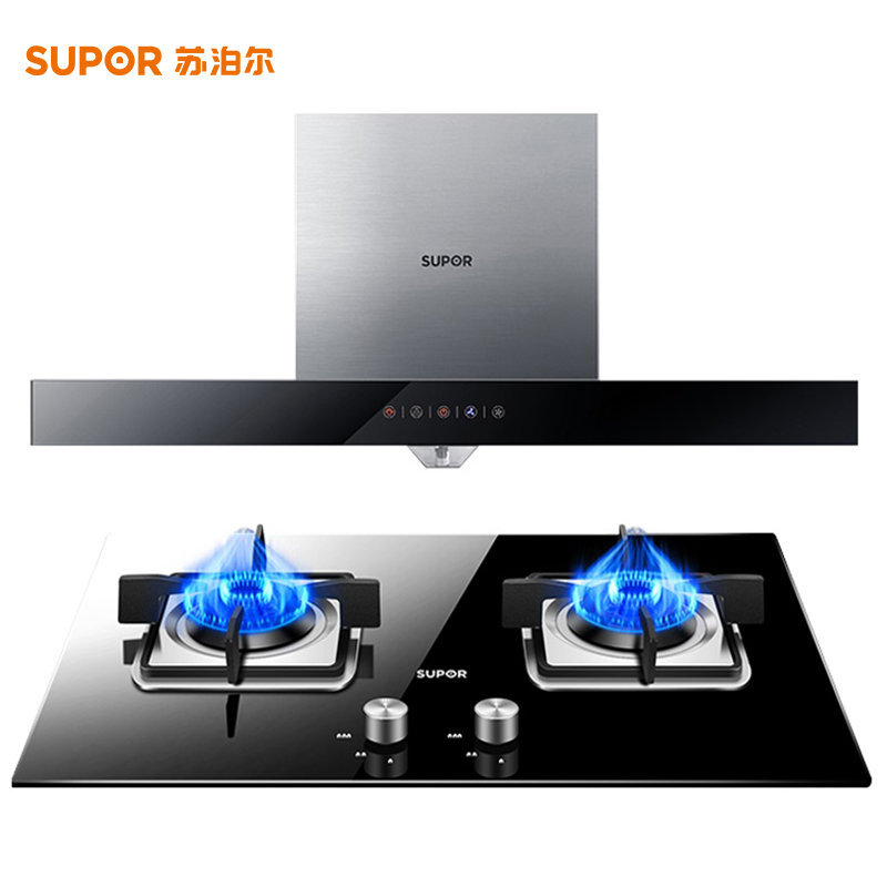 苏泊尔(SUPOR) U615S+QB506抽吸油烟机 智旋干洗燃气灶套餐家用顶吸式烟灶套装(液化气)高清大图
