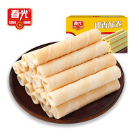 椰乡春光 官方旗舰店 春光食品 海南特产 休闲零食夹心饼干 春光椰香酥卷（彩色）105g 盒装