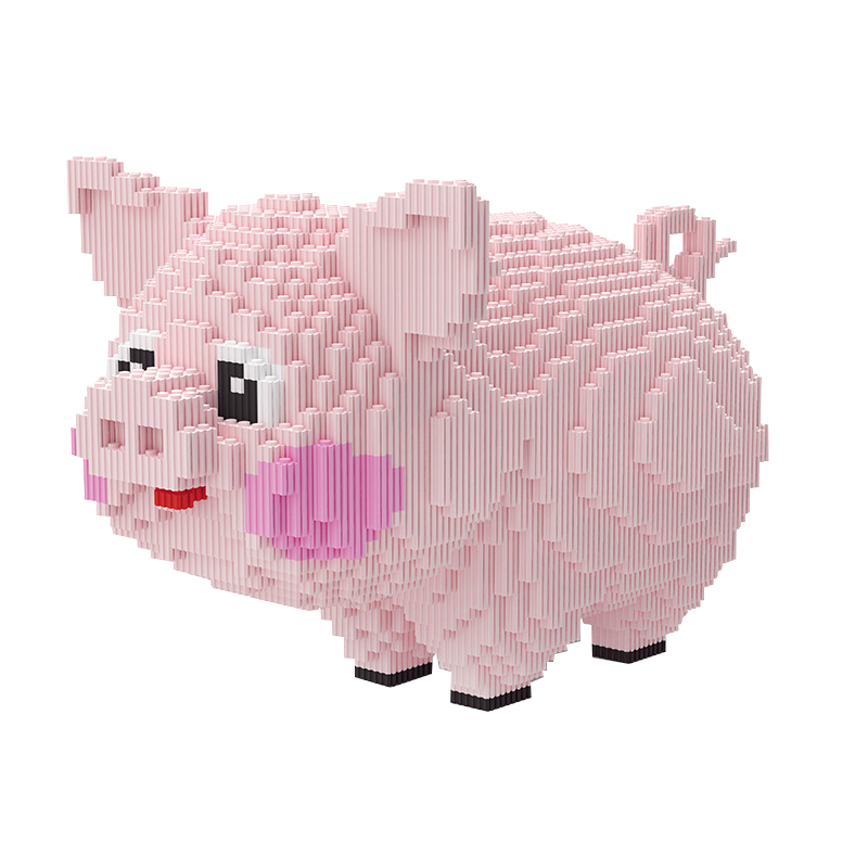 钻石拼插小颗粒拼装积木兼容乐高微型玩具猪年生肖猪可爱摆件hc9020